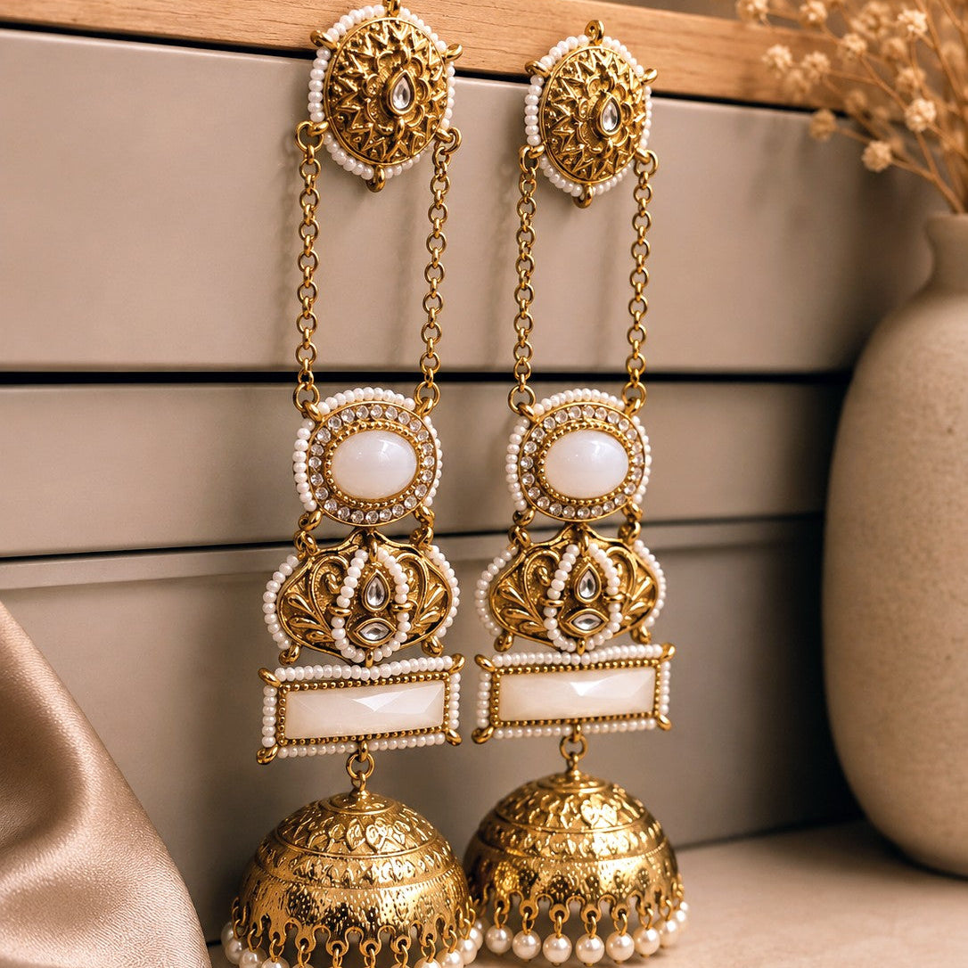Sunburst Tiered Jhumka Earrings