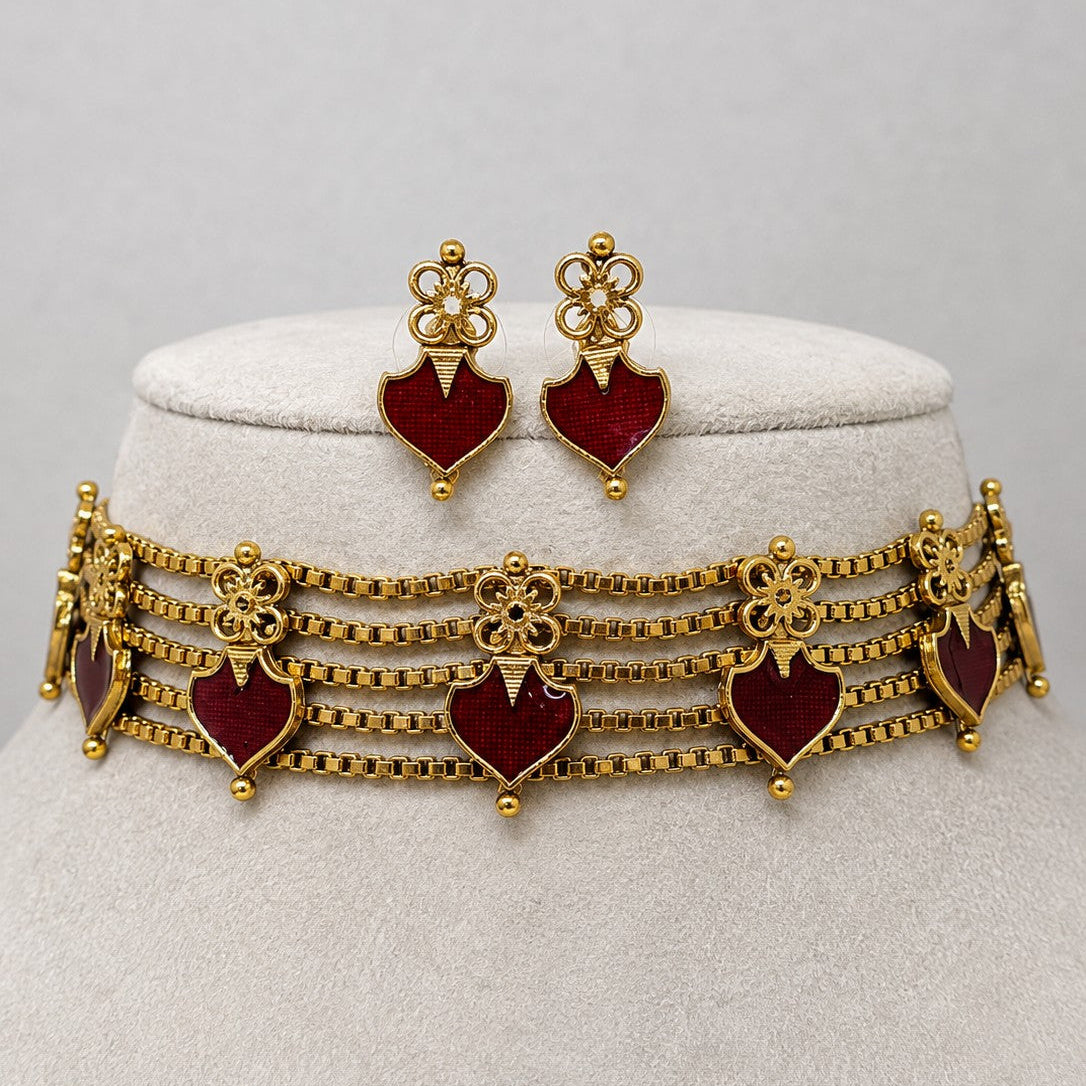 Heart Drop Choker Set