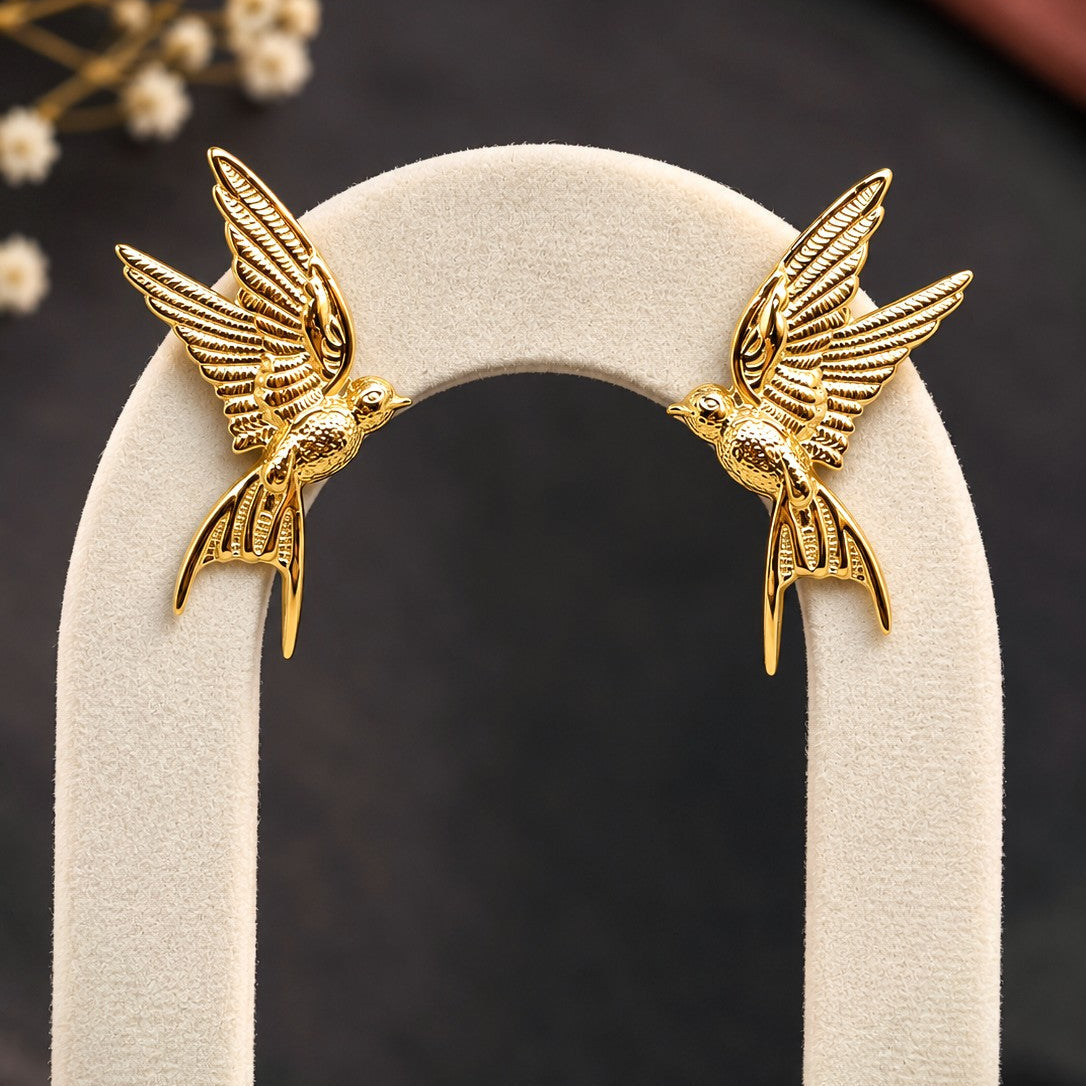 Flying Swallow Bird Earrings