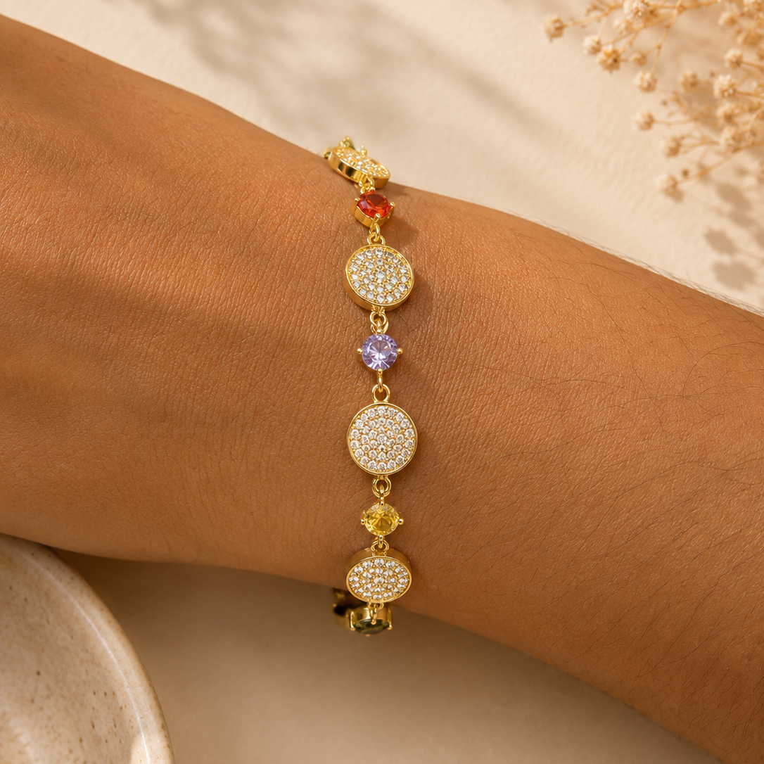 Rainbow Disc Bracelet
