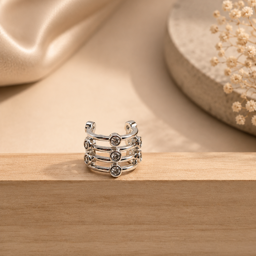 Triple Row Cuff Earrings