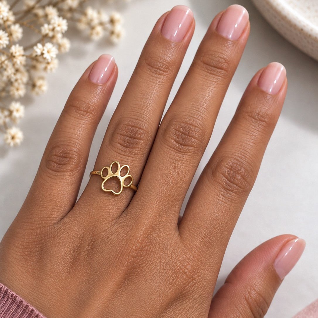 Paw Print Outline Ring