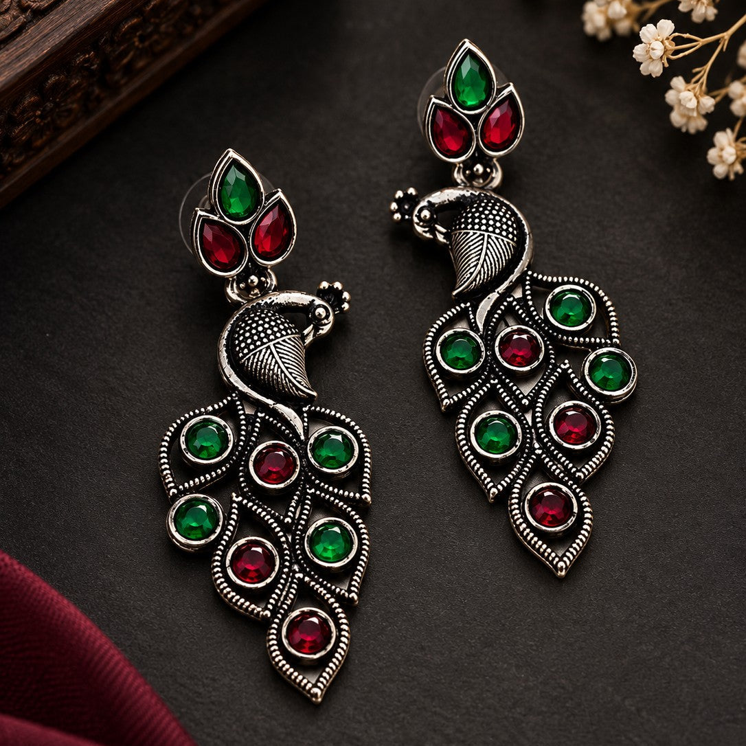 Peacock Vine Drop Earrings