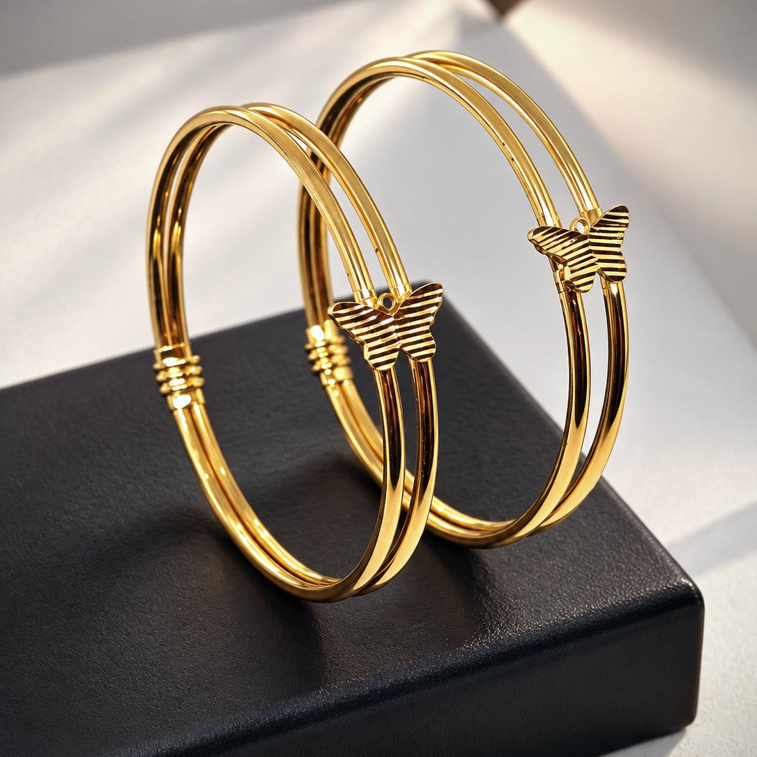 Triple Wire Butterfly Bangle