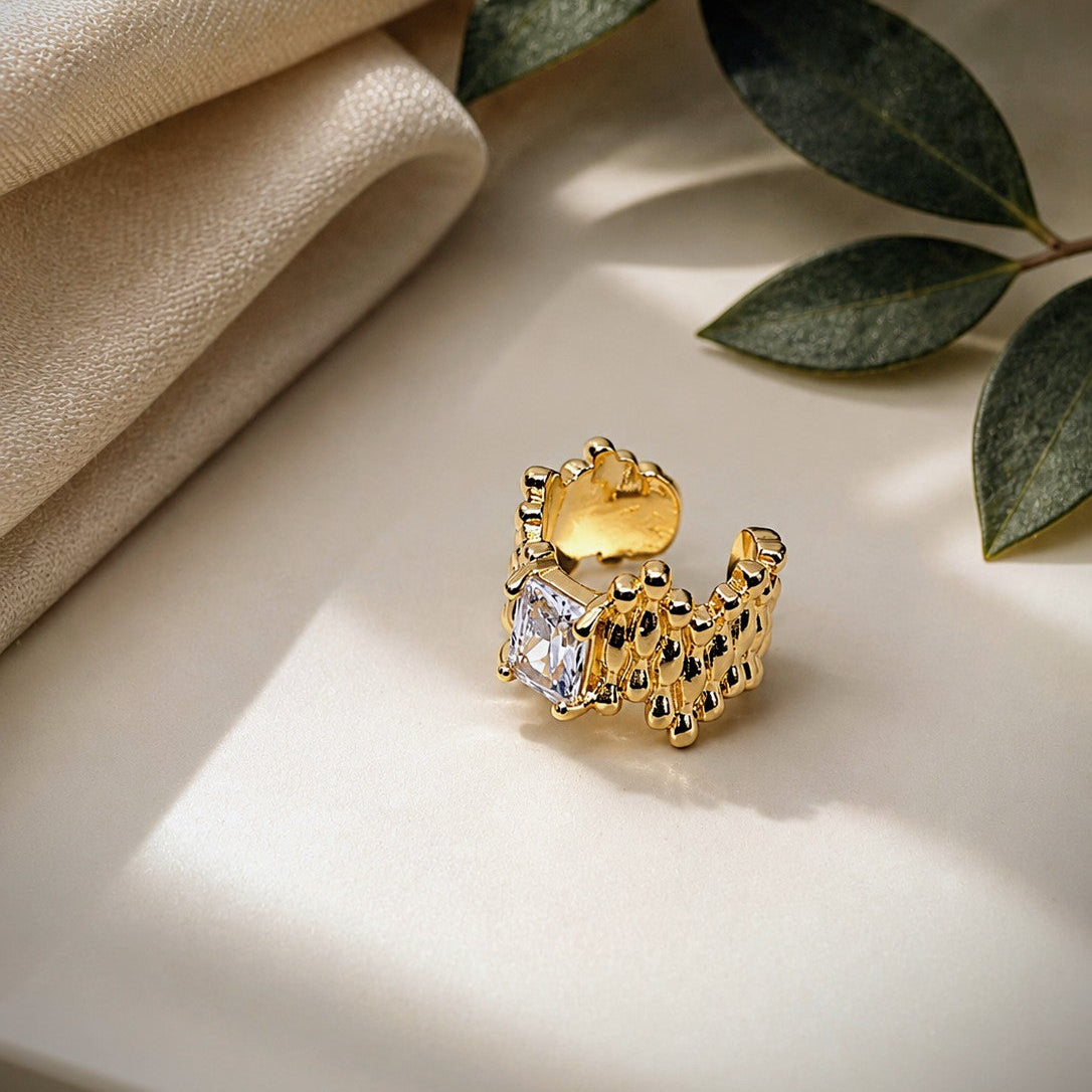 Textured CZ Cuff Earrings