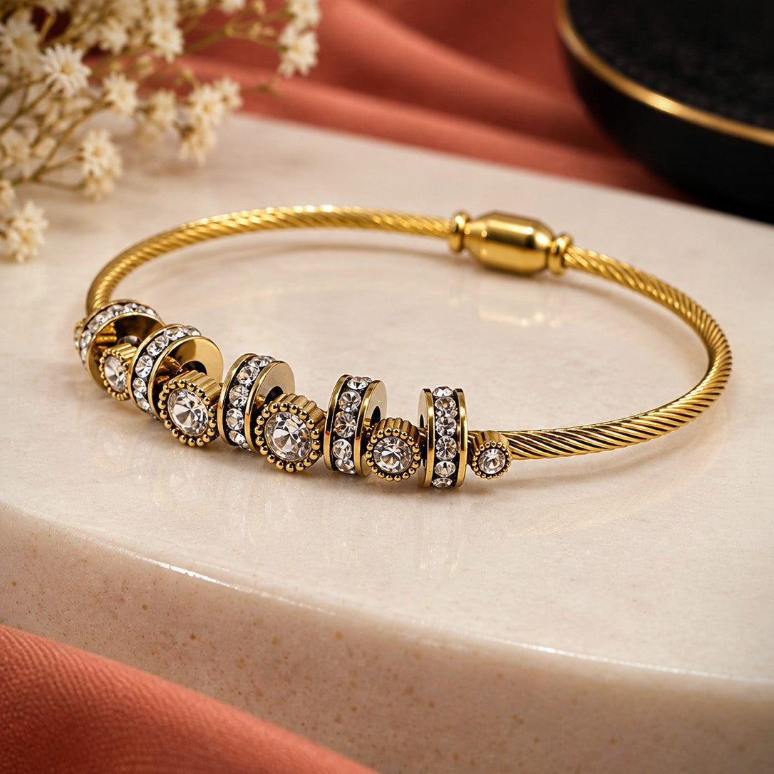 Pave Cluster Cuff Bracelet