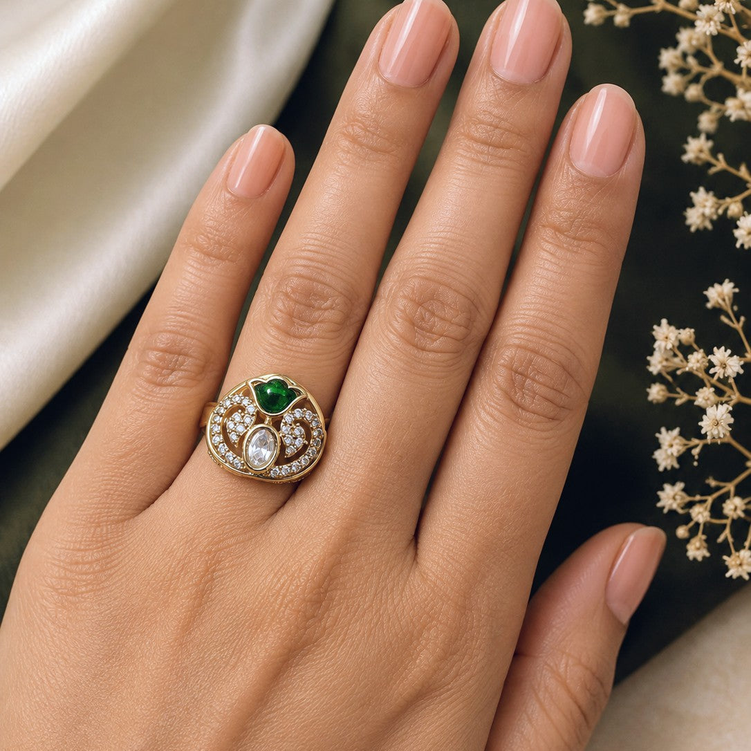 Heart Cut Filigree Ring