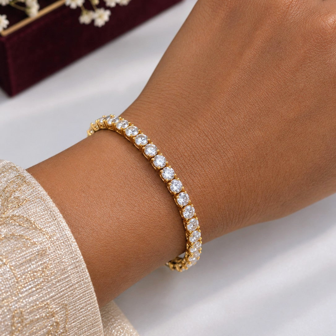 Chunky Round Cut Tennis Bracelet