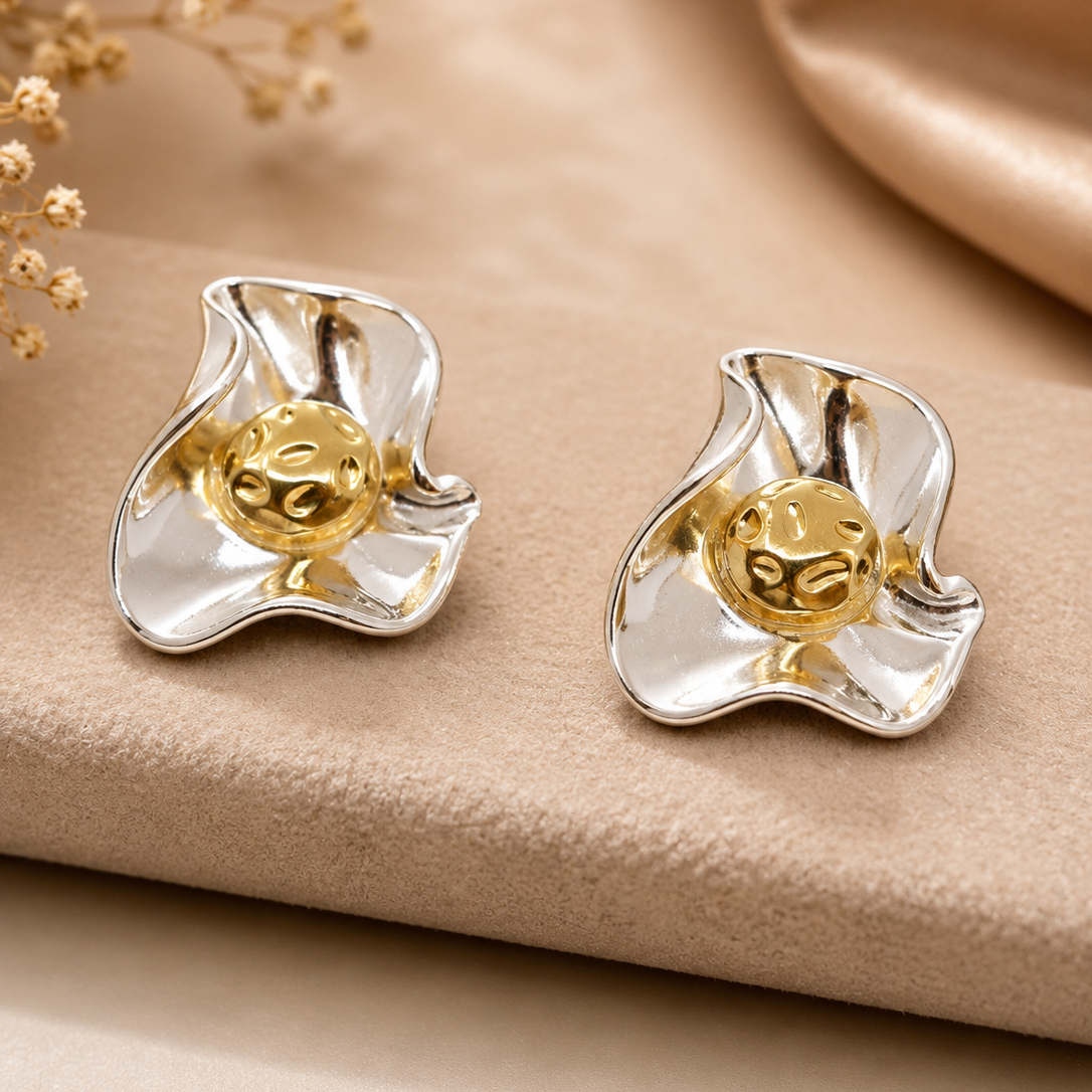 Ruffle Petal Studs