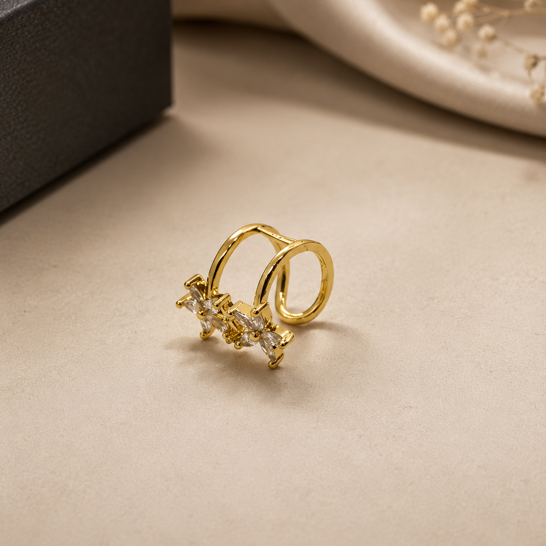 Flower Star Cuff Earrings