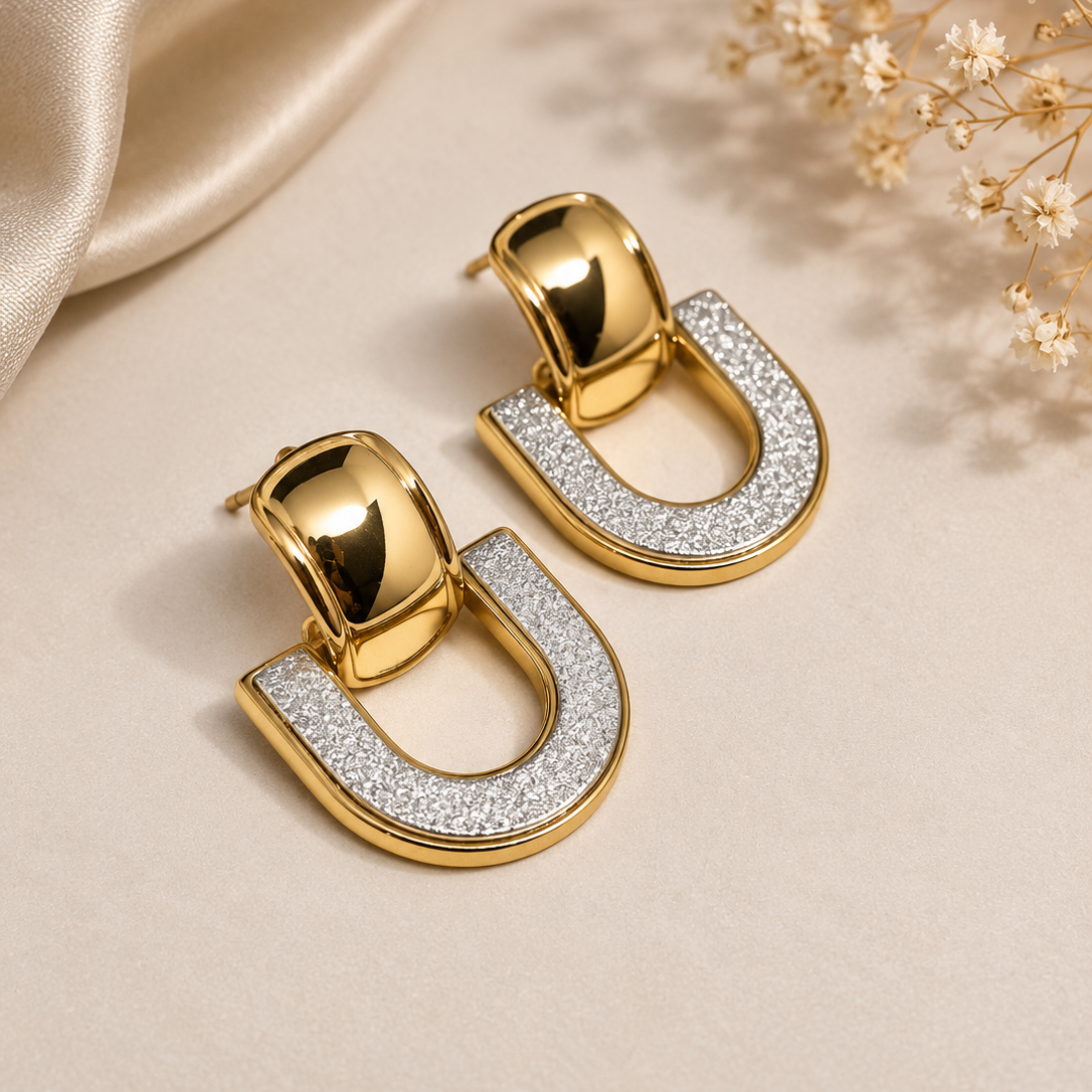 Glitter Arch Earrings