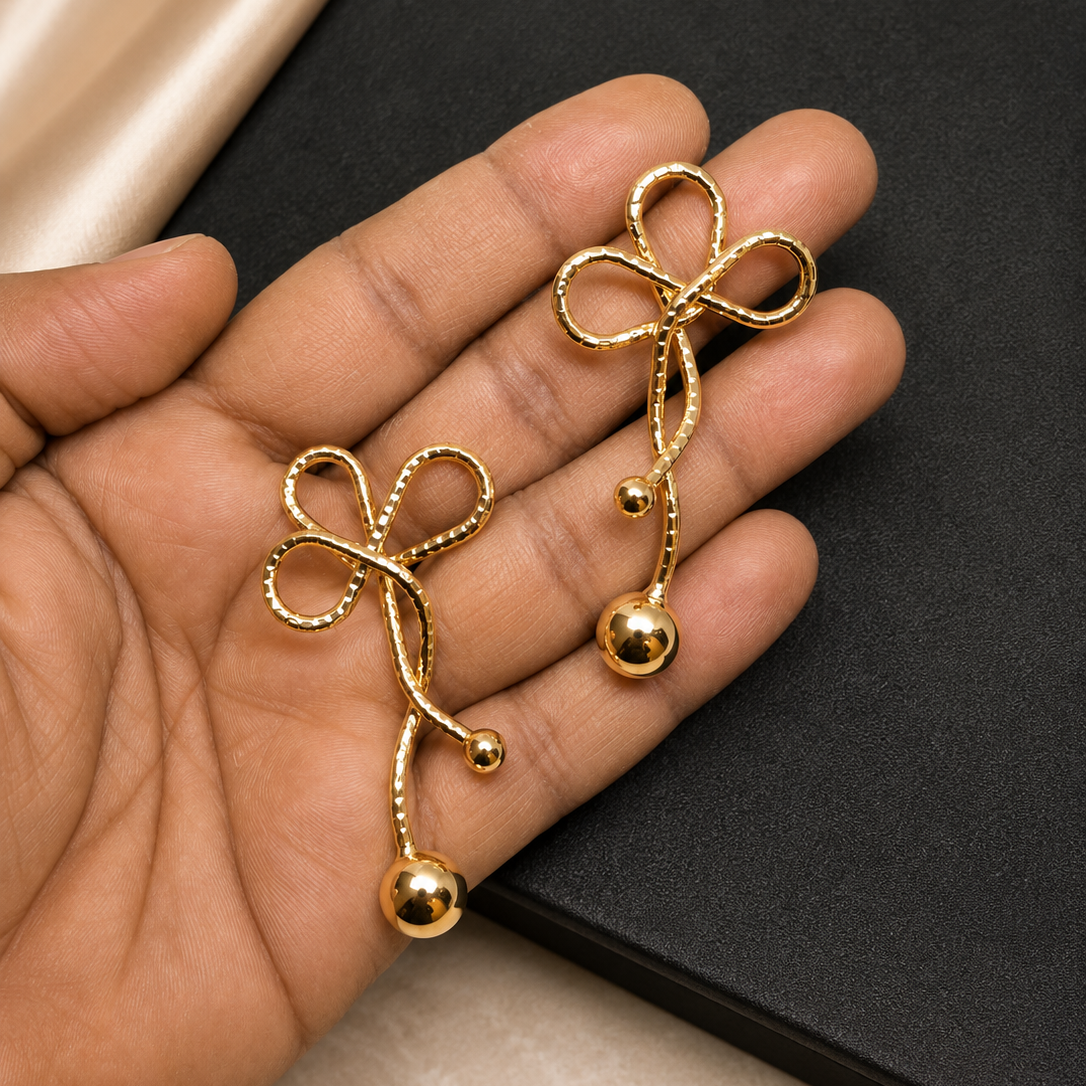 Ribbon Bow Drop Earrings