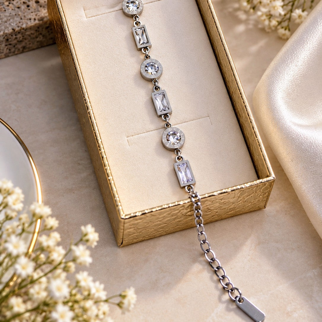 Roman Numeral Disc Bracelet
