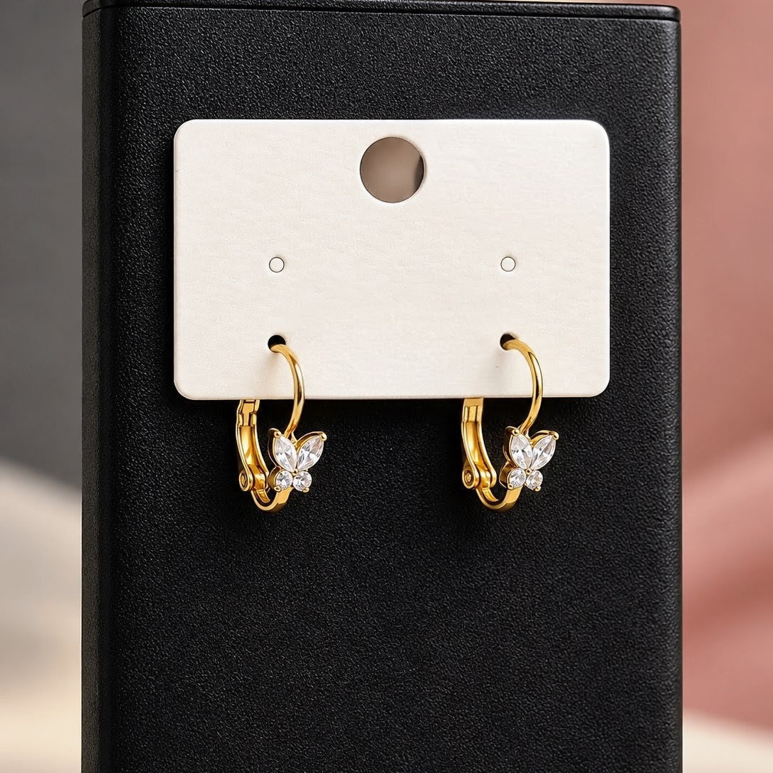 Marquise CZ Flower Leverback Earrings