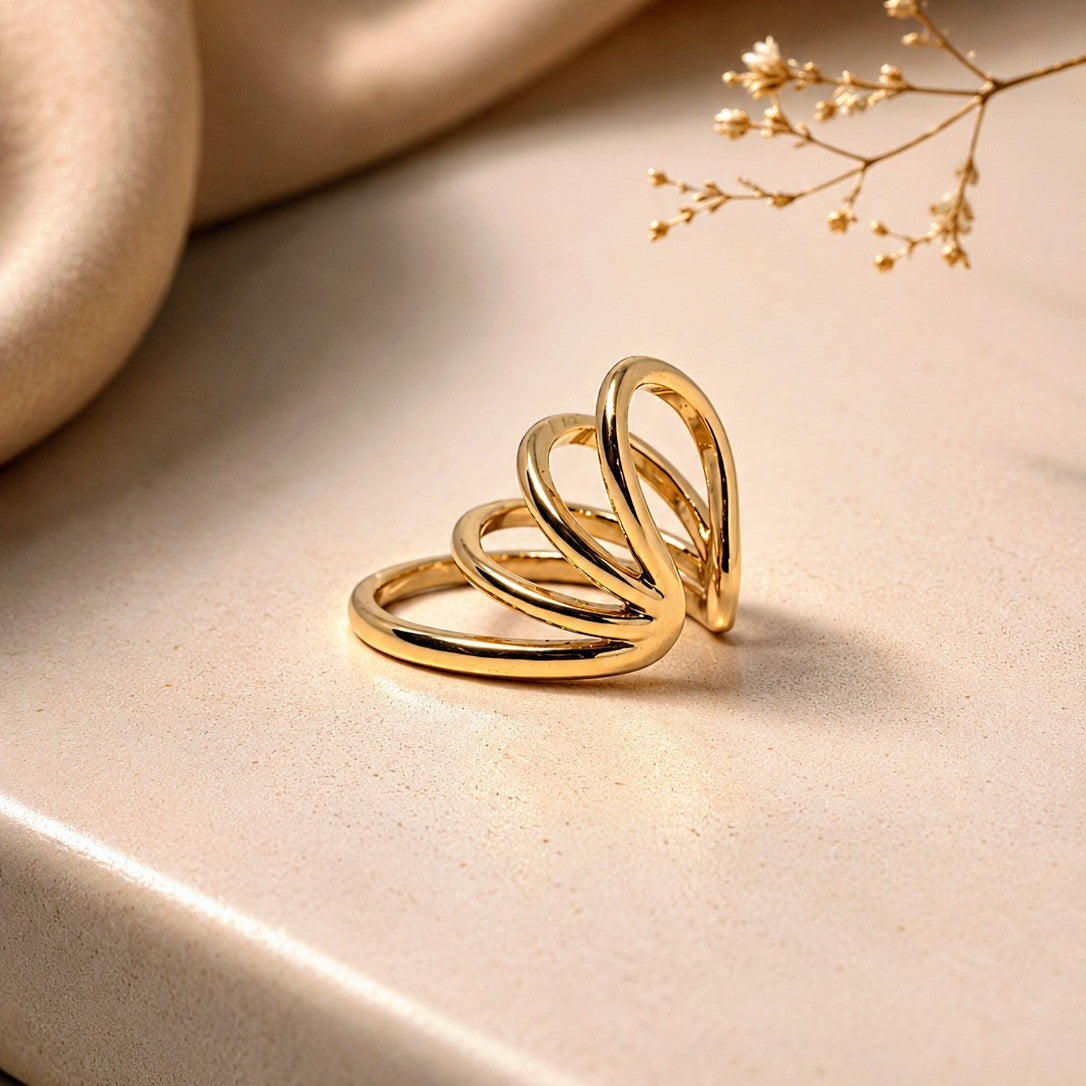 Feather Wire Cuff Earrings