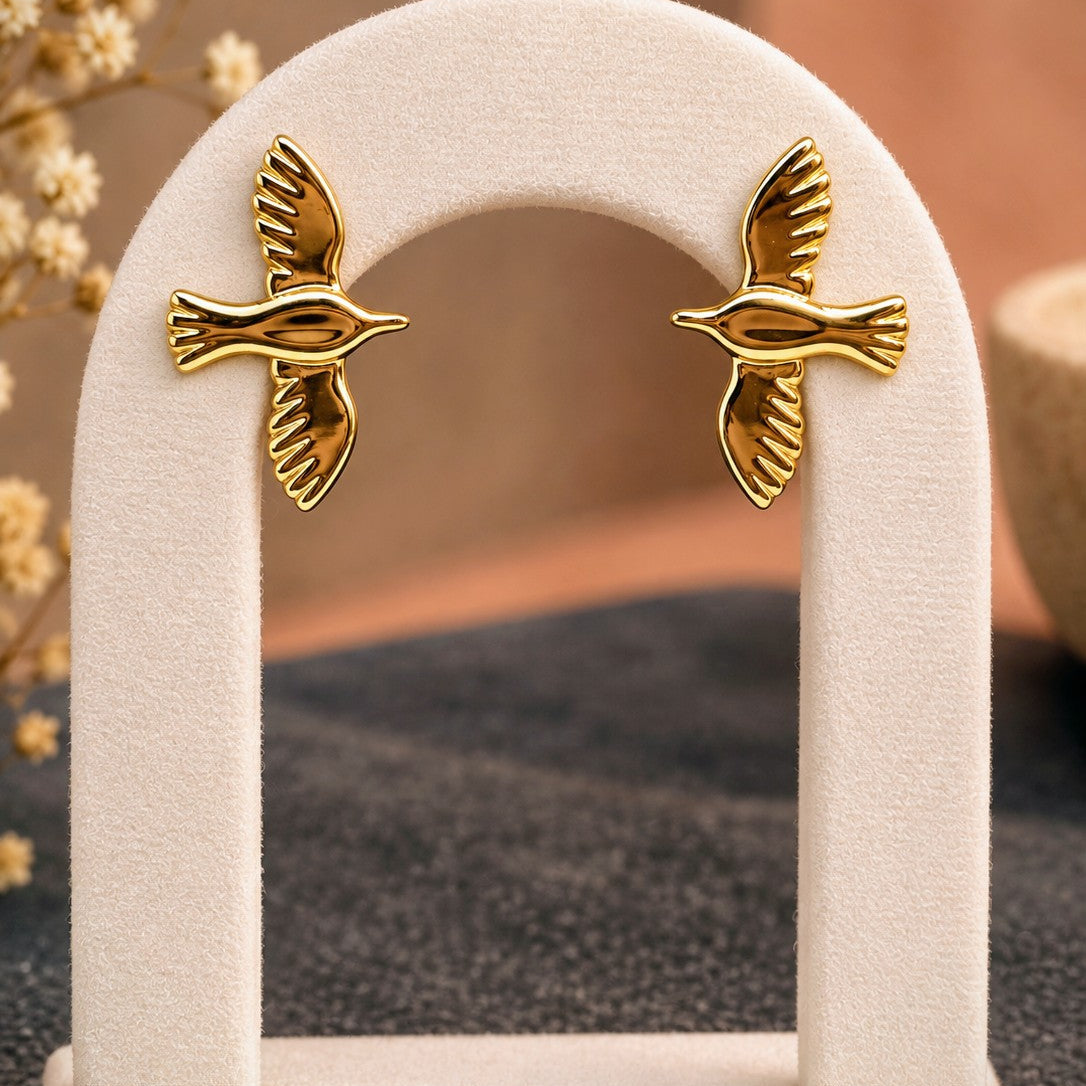 Flying Dove Stud Earrings