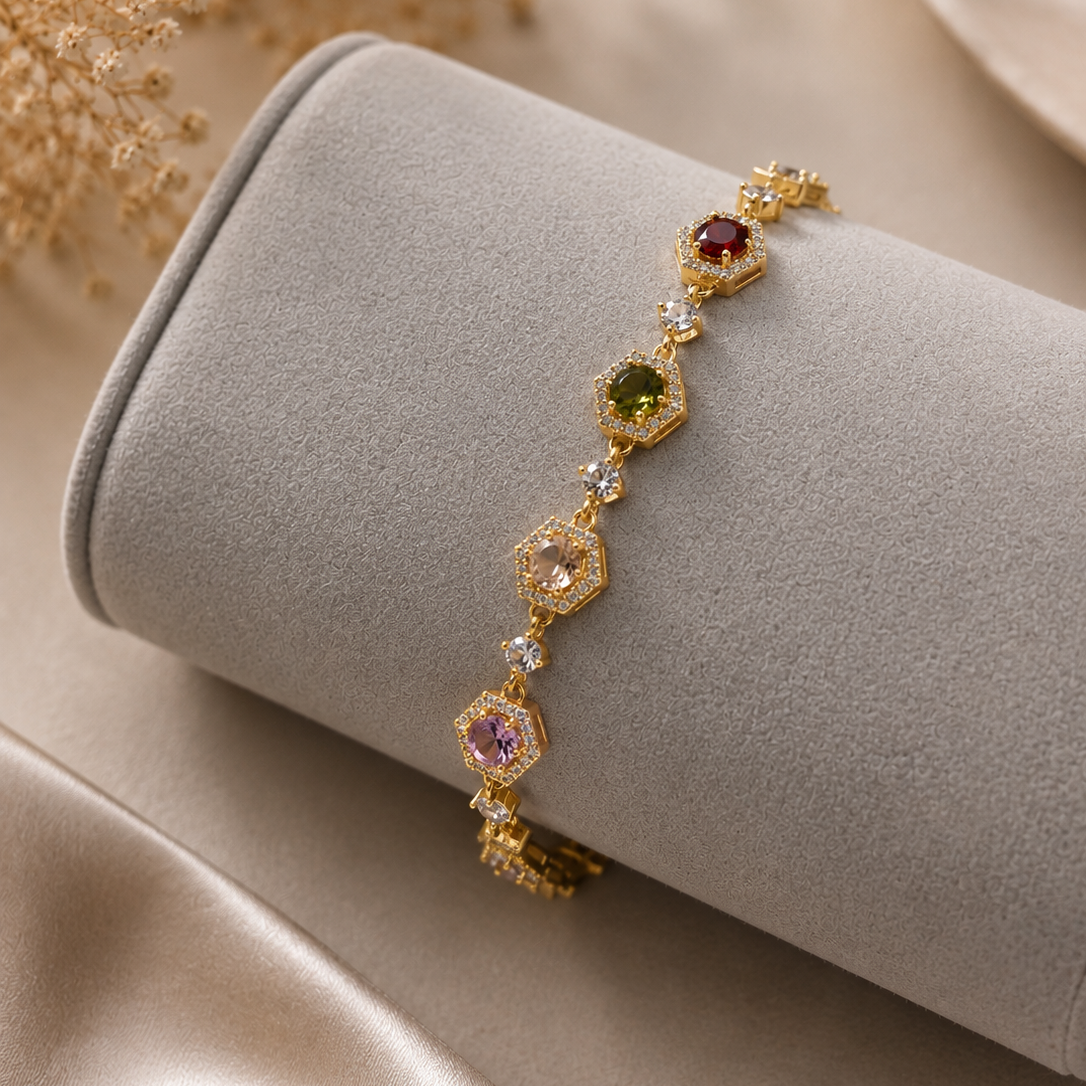 Hexagon Halo Bracelet