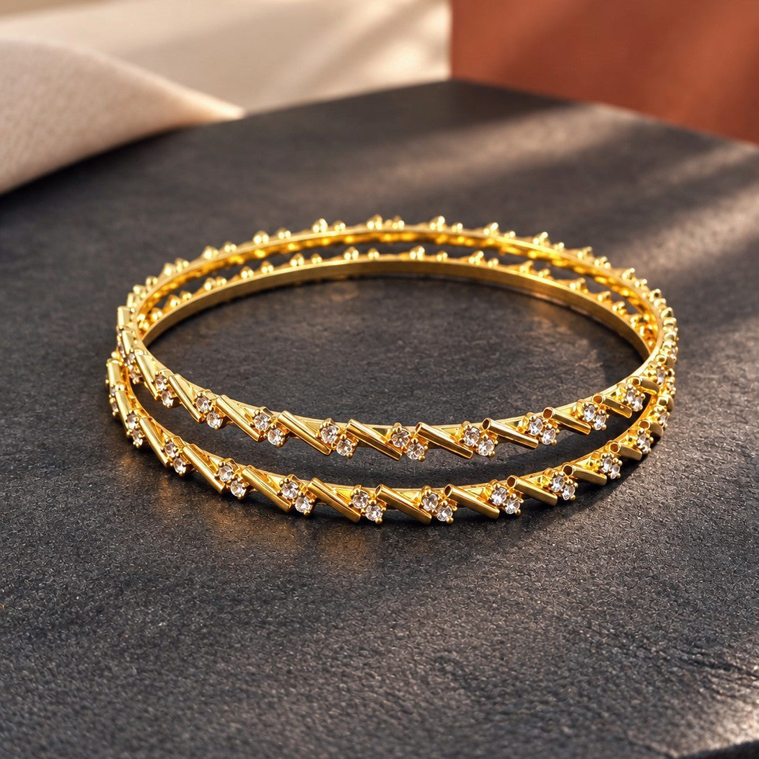 Zigzag Stone Bar Bangle