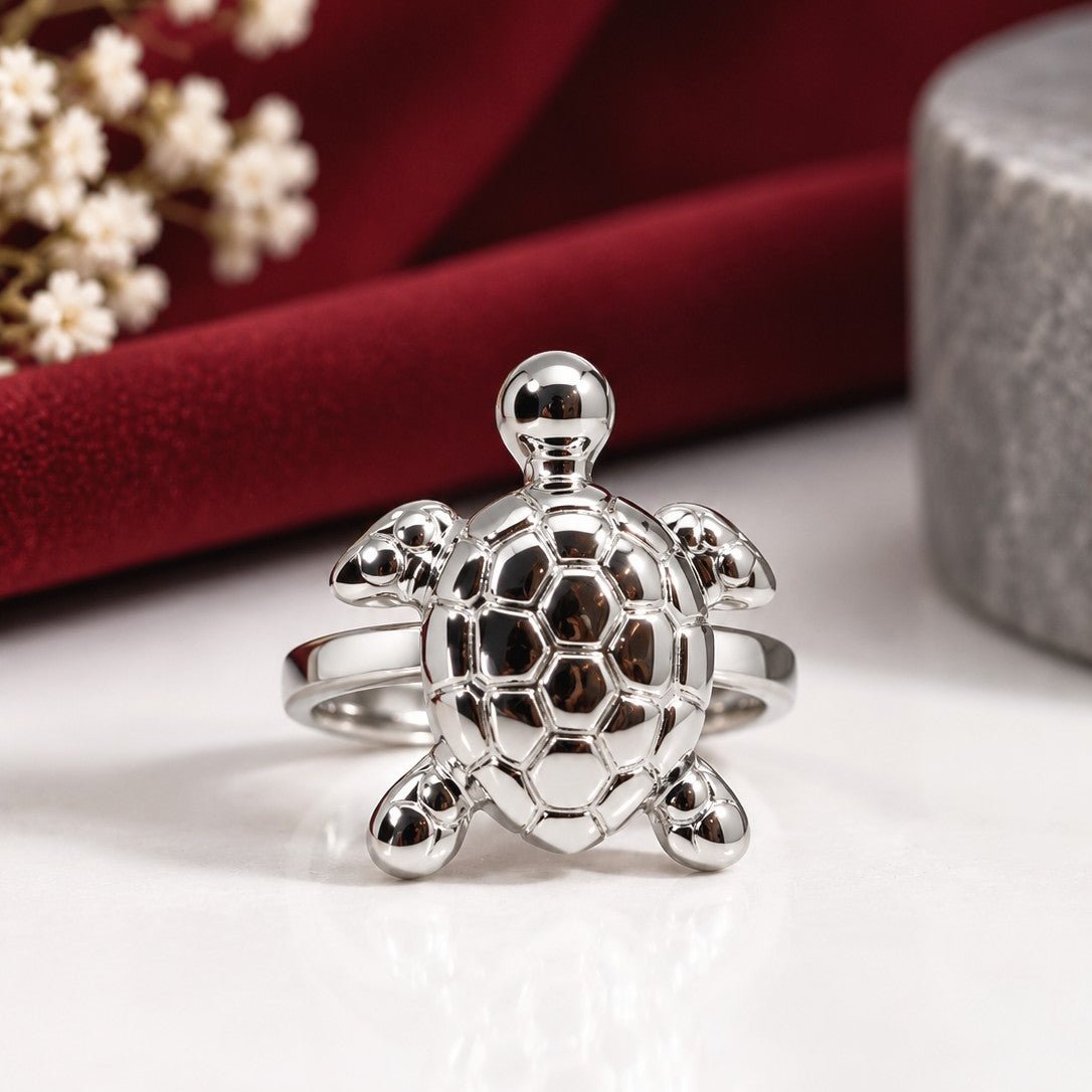 Textured Shell Turtle Ring