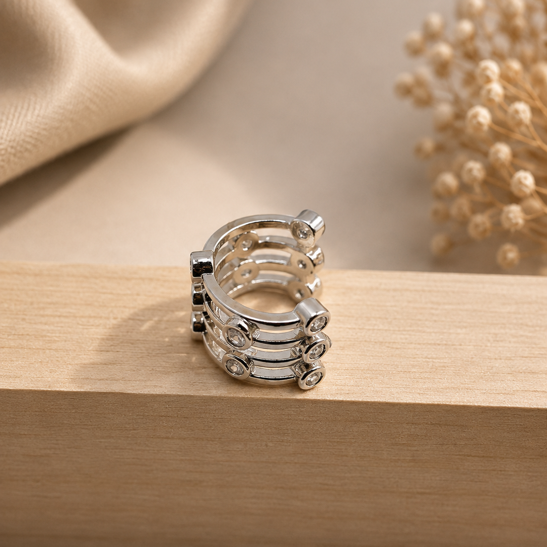 Triple Row Cuff Earrings