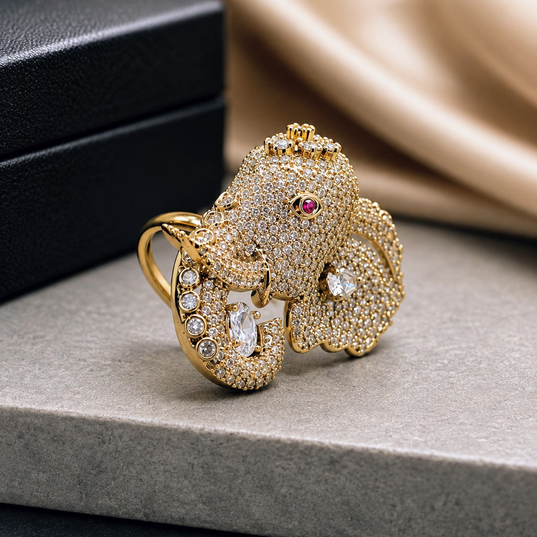 Elephant Profile Drop Ring