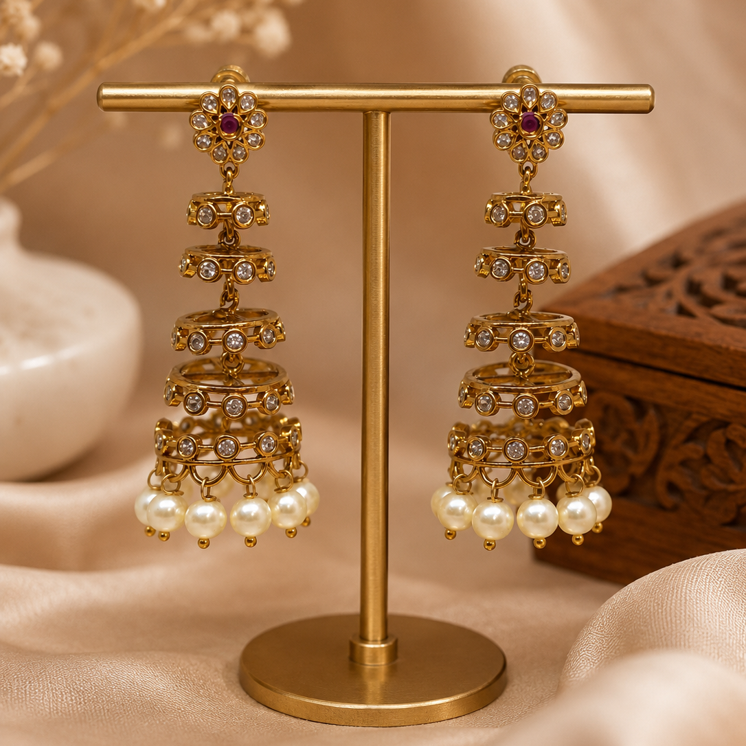 Stacked Jhumka Earrings