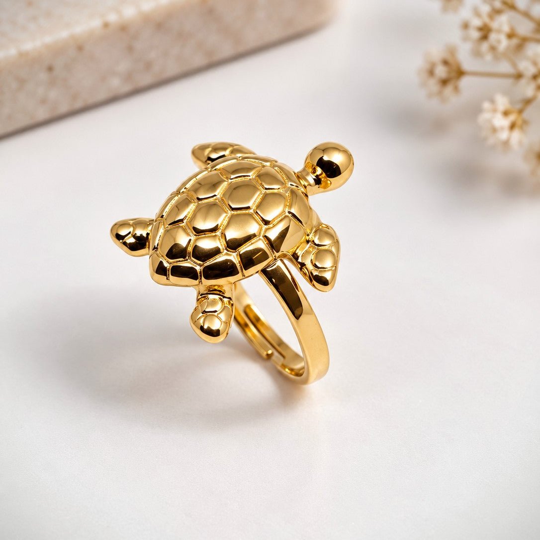 Textured Shell Turtle Ring