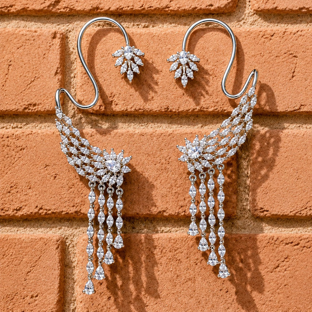 Cascade Fringe Cuff Earrings