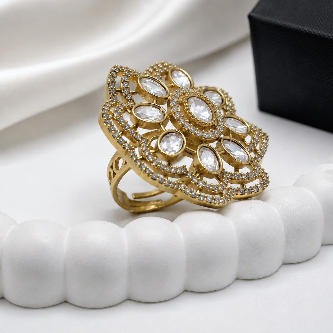 Lace Rosette Cluster Ring