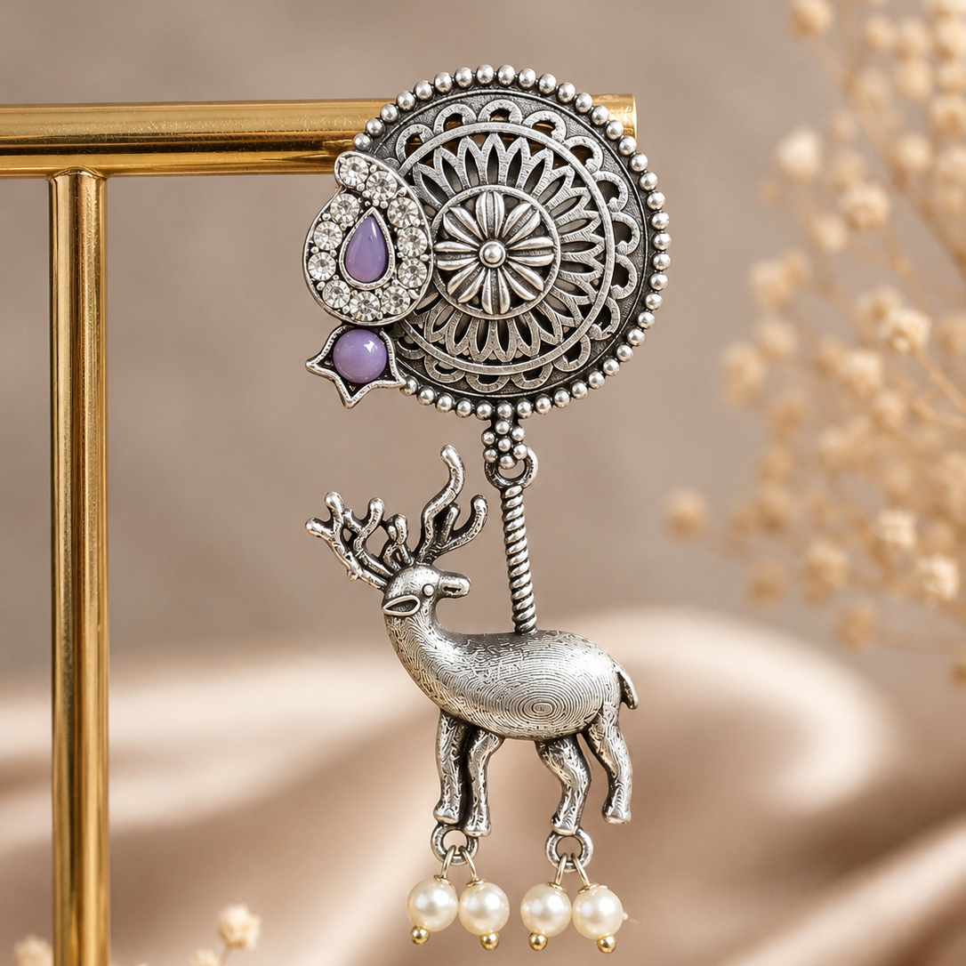 Stag Medallion Earrings