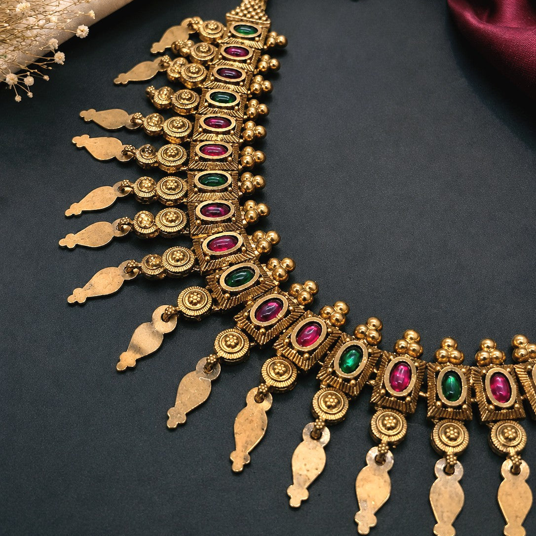 Fish Charm Fringe Necklace Set