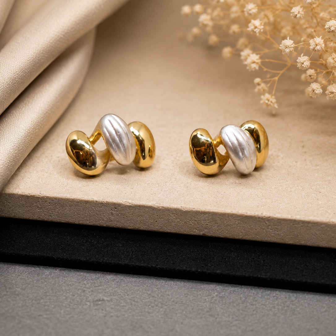 Domed Pearl Earrings