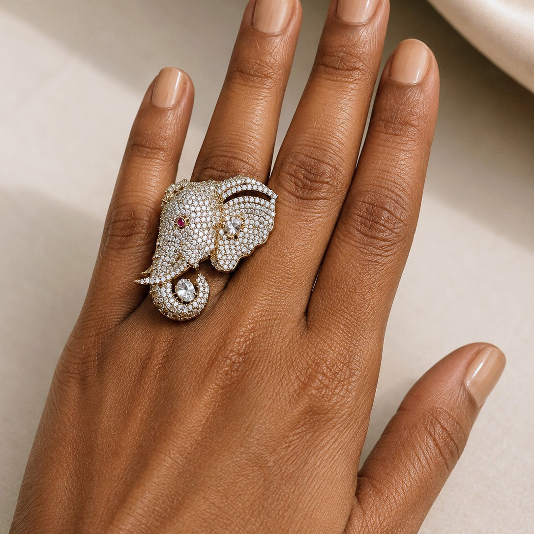 Elephant Profile Drop Ring