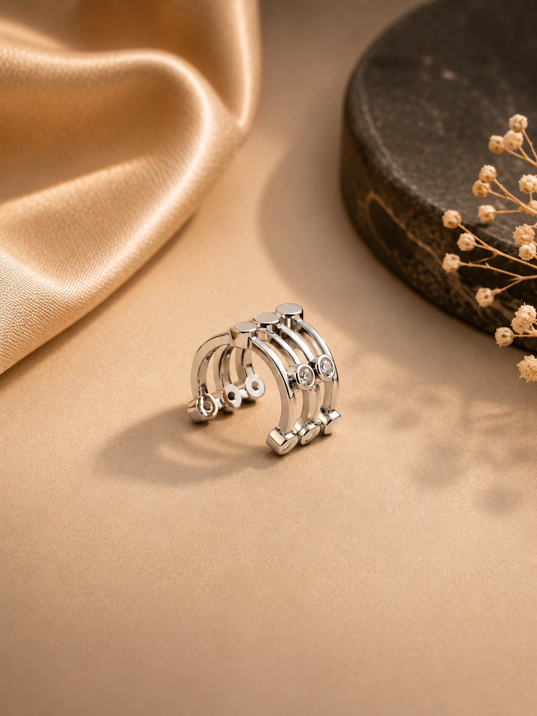 Triple Row Cuff Earrings