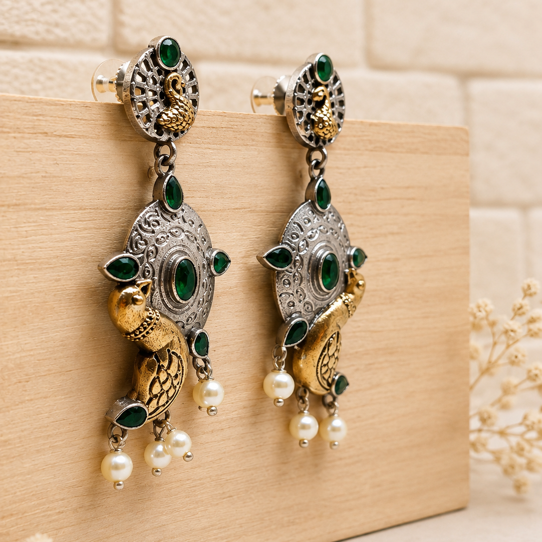 Peacock Medallion Earrings