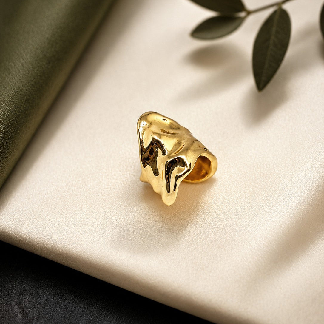 Molten Gold Cuff Earrings