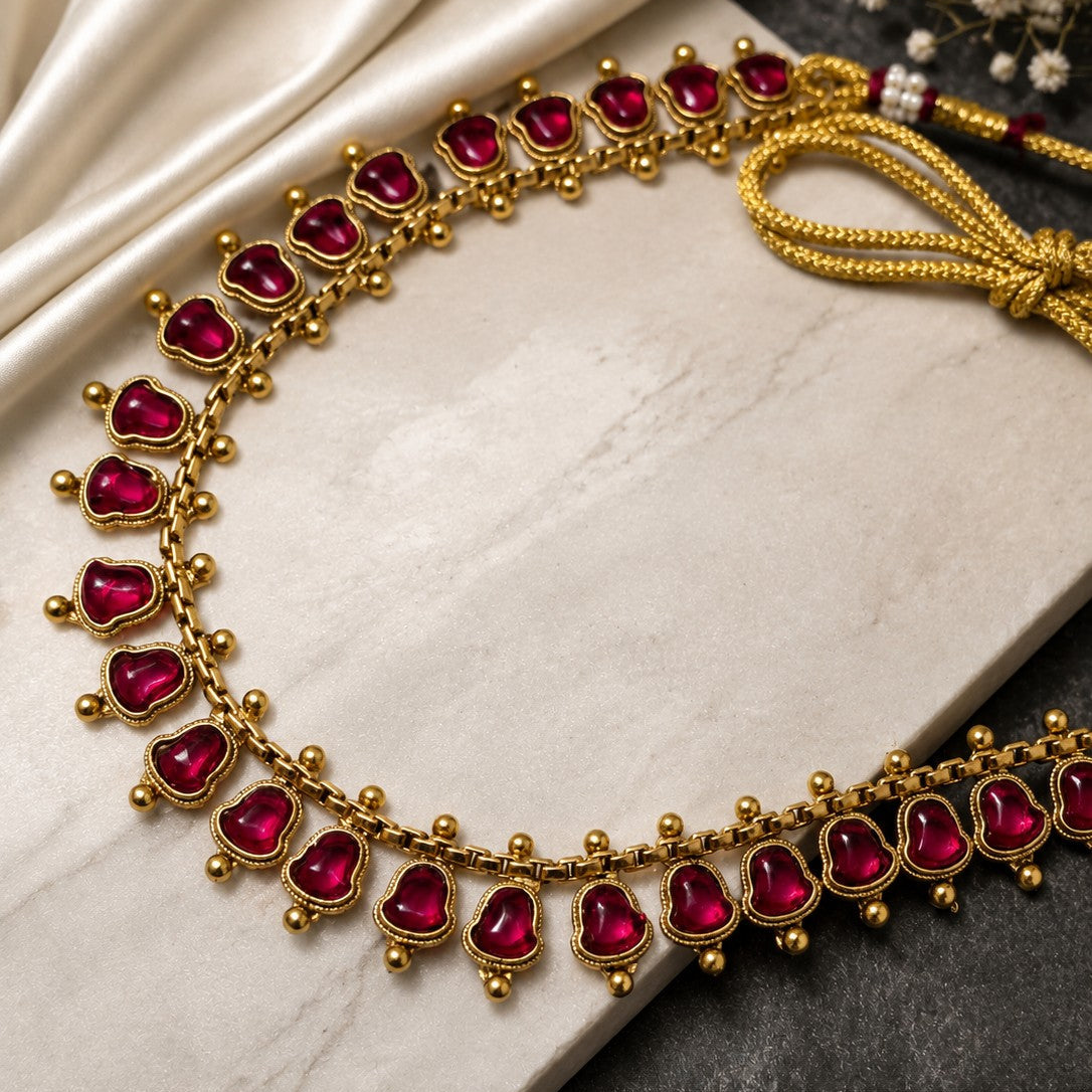 Bell Cabochon Drop Necklace Set