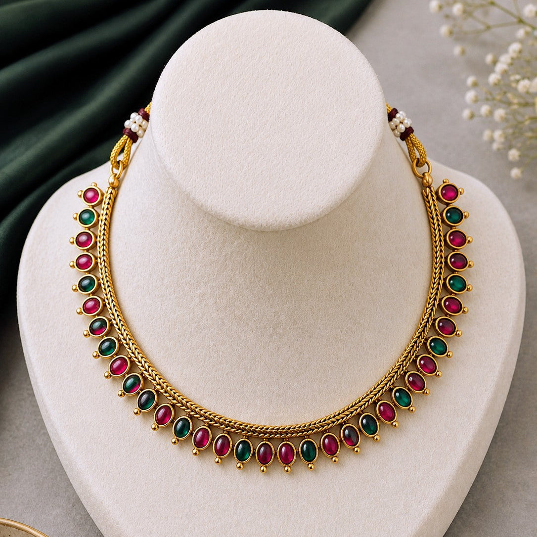 Graduated Oval Cabochon Necklace