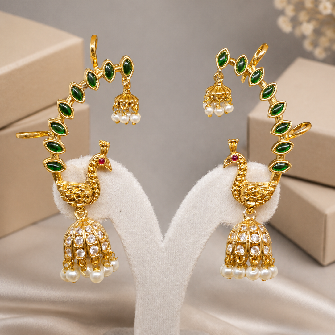 Double Drop Ear Cuff Earrings
