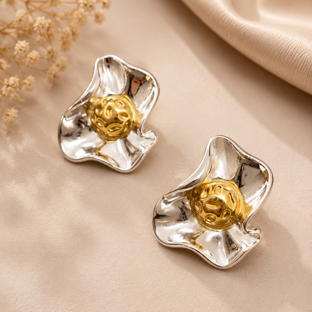 Ruffle Petal Studs