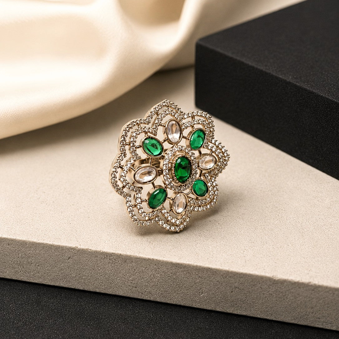 Lace Rosette Cluster Ring
