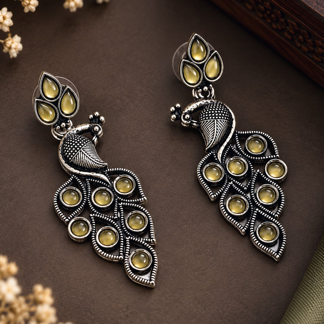 Peacock Vine Drop Earrings