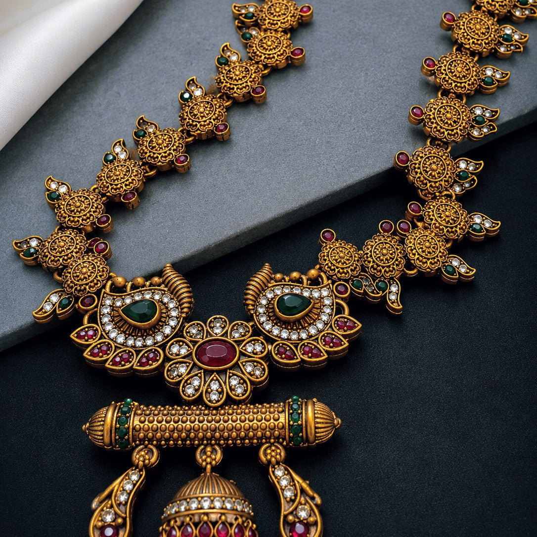 Crescent Jhumka Pendant Necklace