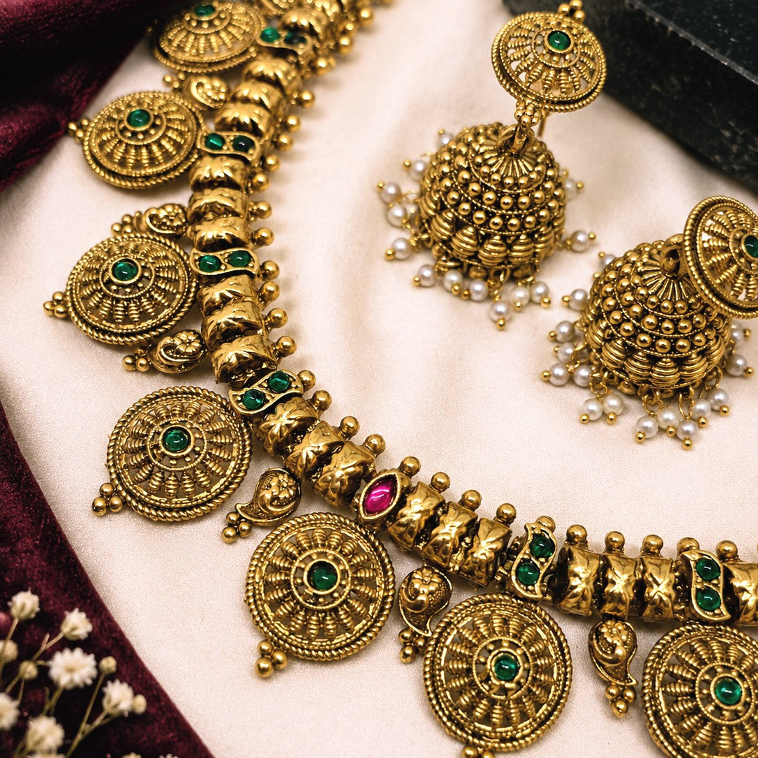 Temple Coin Necklace Set