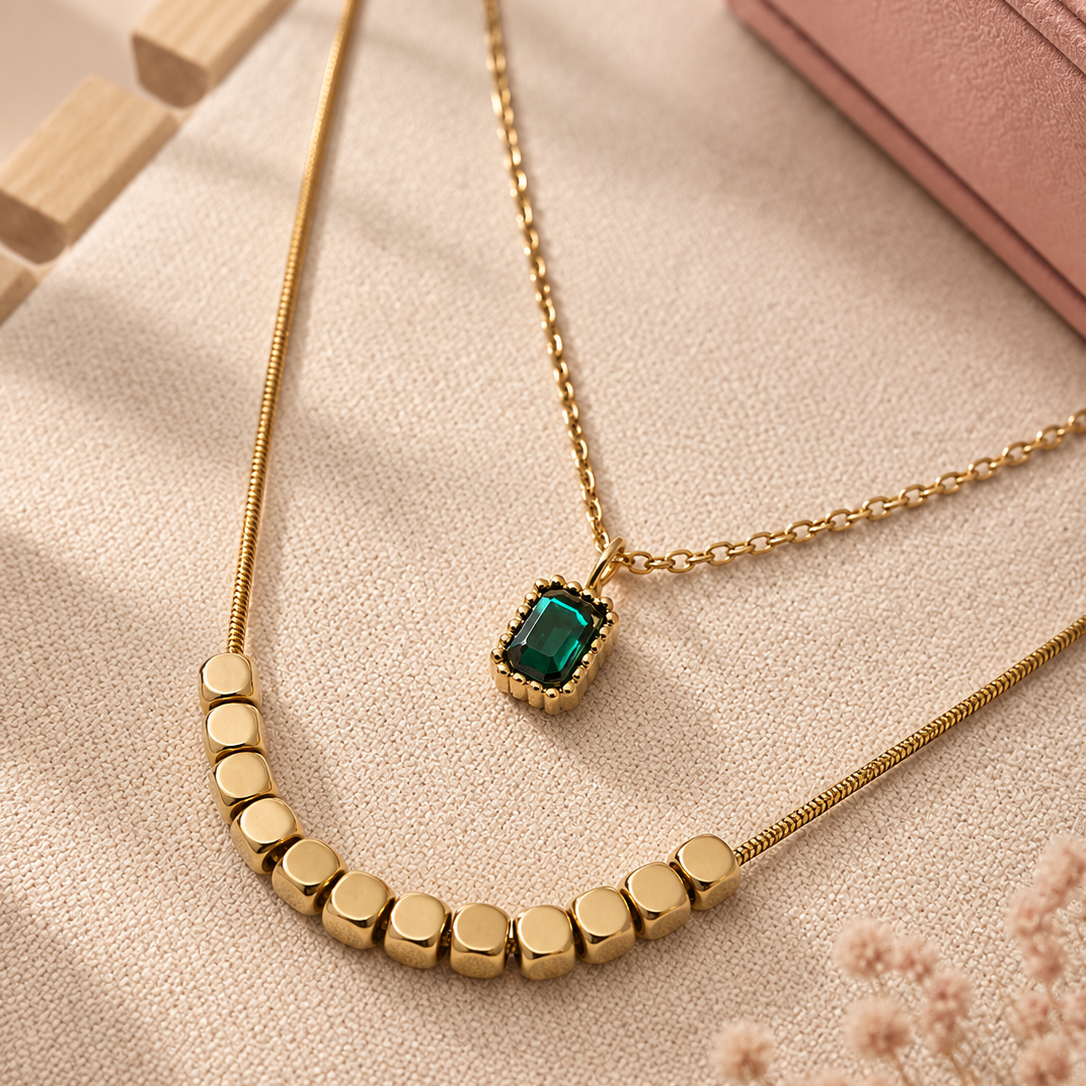 Sequin Stone Necklace
