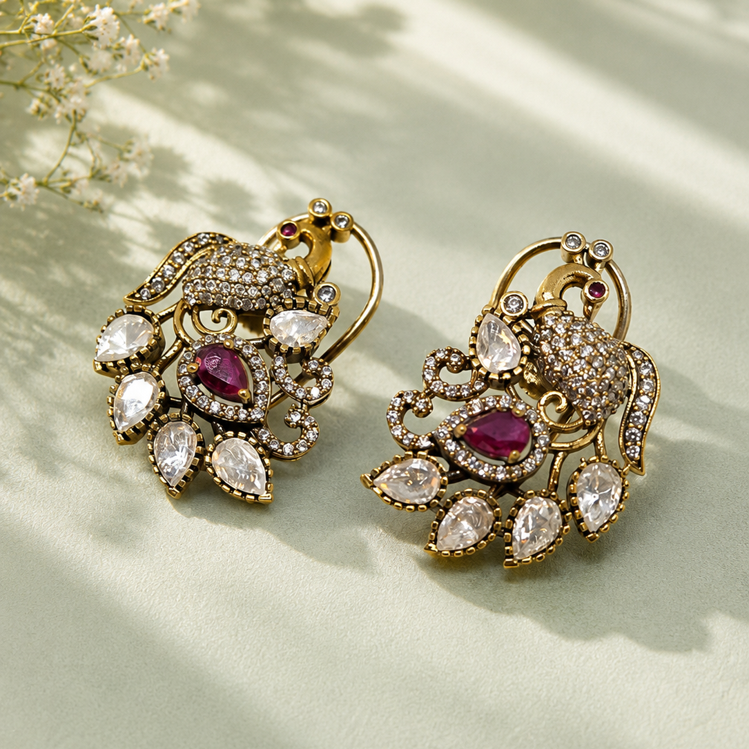 Peacock Stud Earrings
