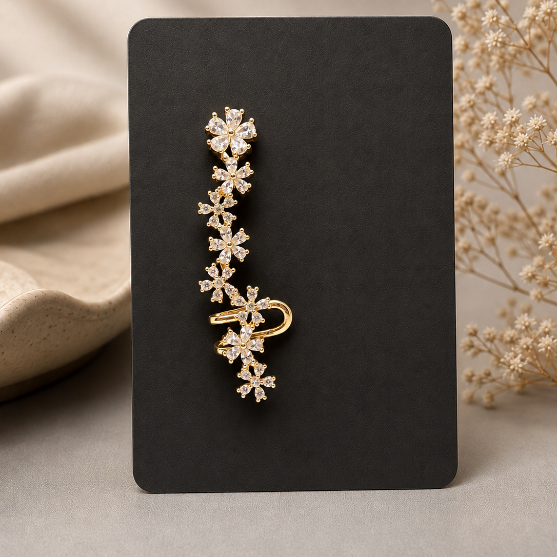 Floral Vine Cuff Earrings