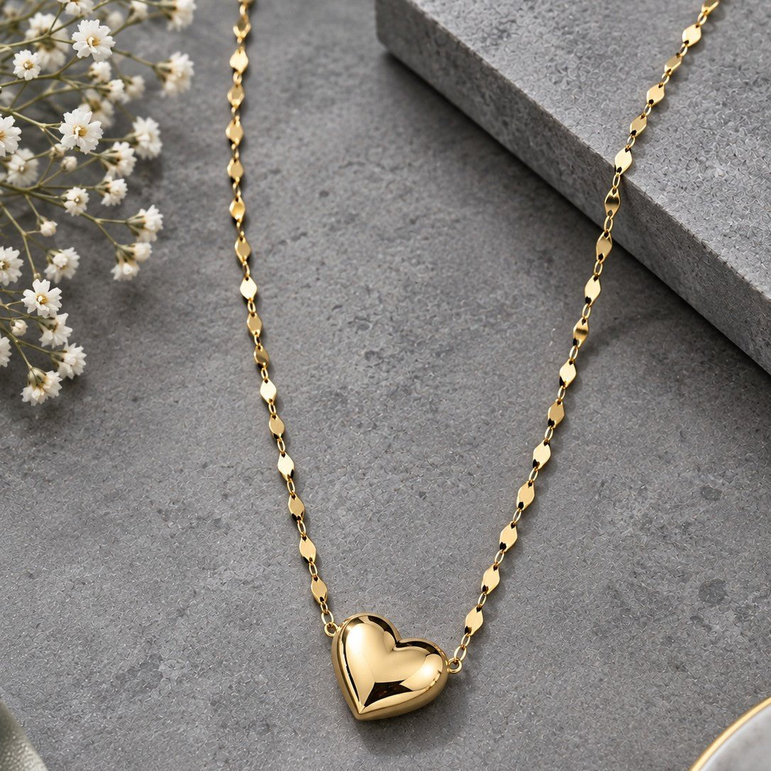 Puffy Heart Pendant Necklace