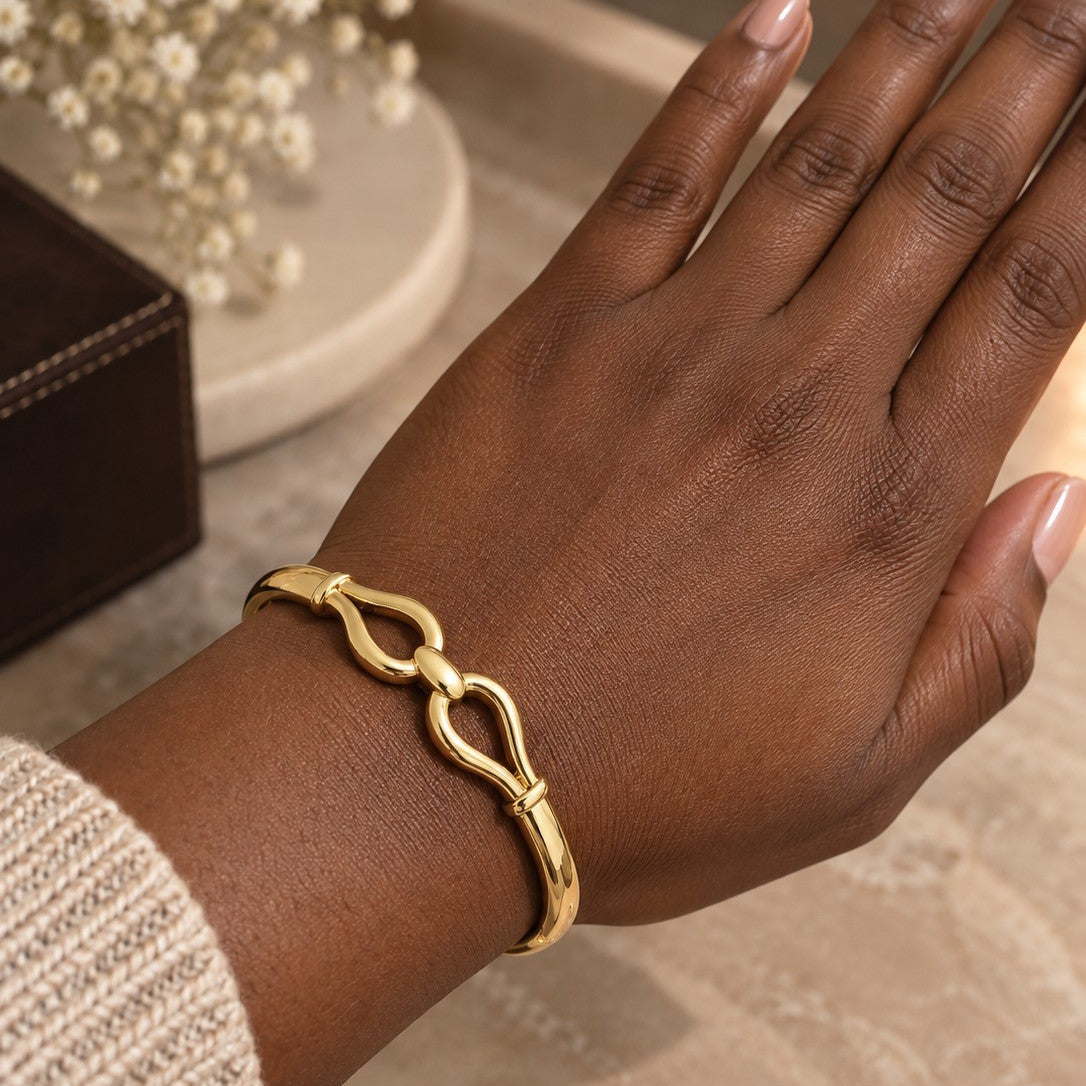 Teardrop Link Cuff Bracelet
