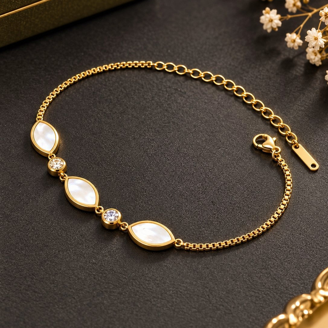 Marquise Pearl Station Bracelet